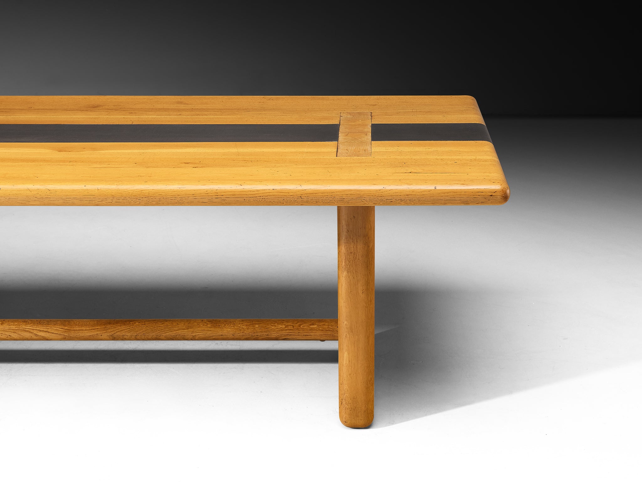 Italian Dining Table in Oak with Aluminum Inlays 250cm/98.43in. Tables Morentz