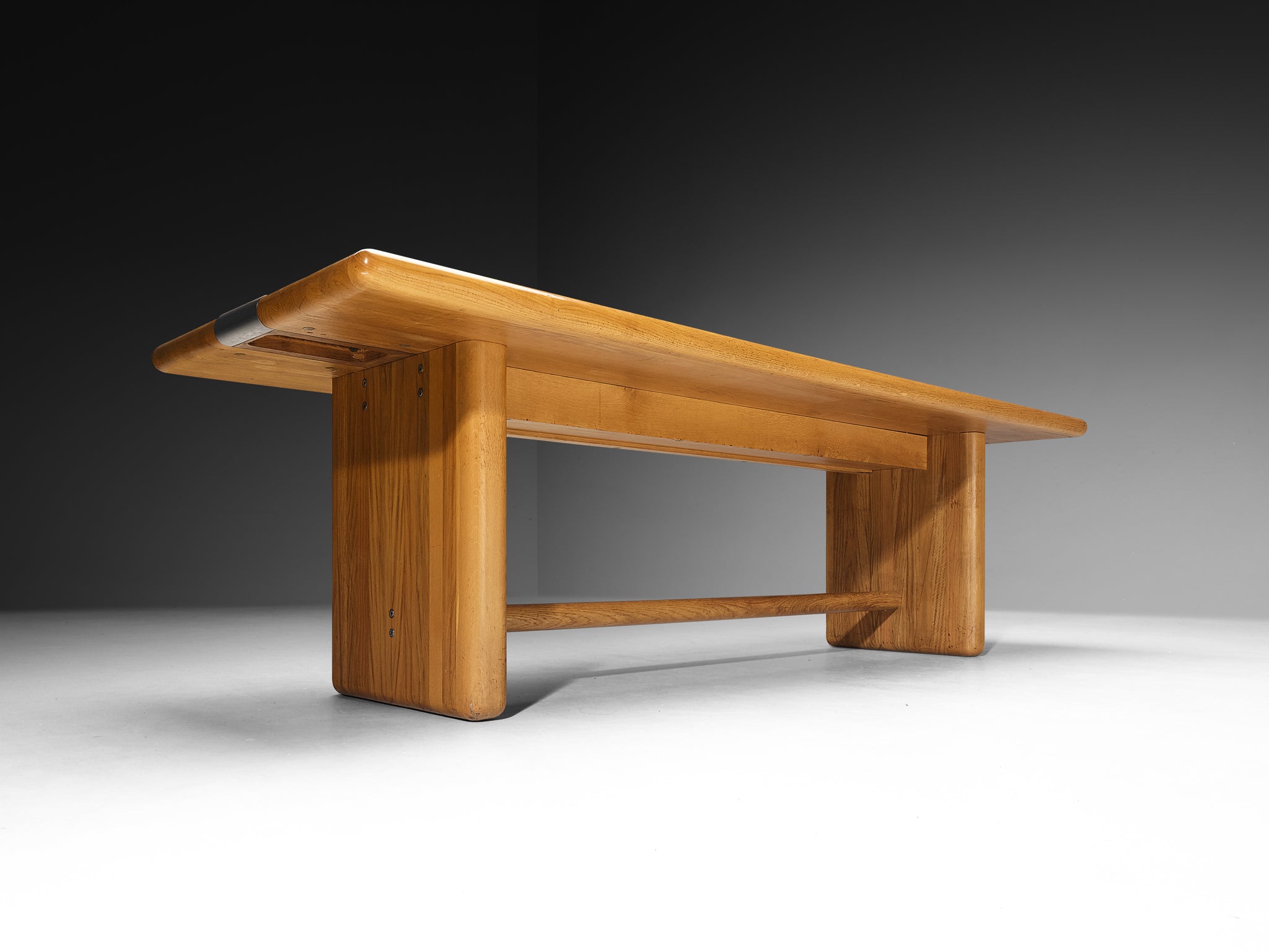 Italian Dining Table in Oak with Aluminum Inlays 250cm/98.43in. Tables Morentz