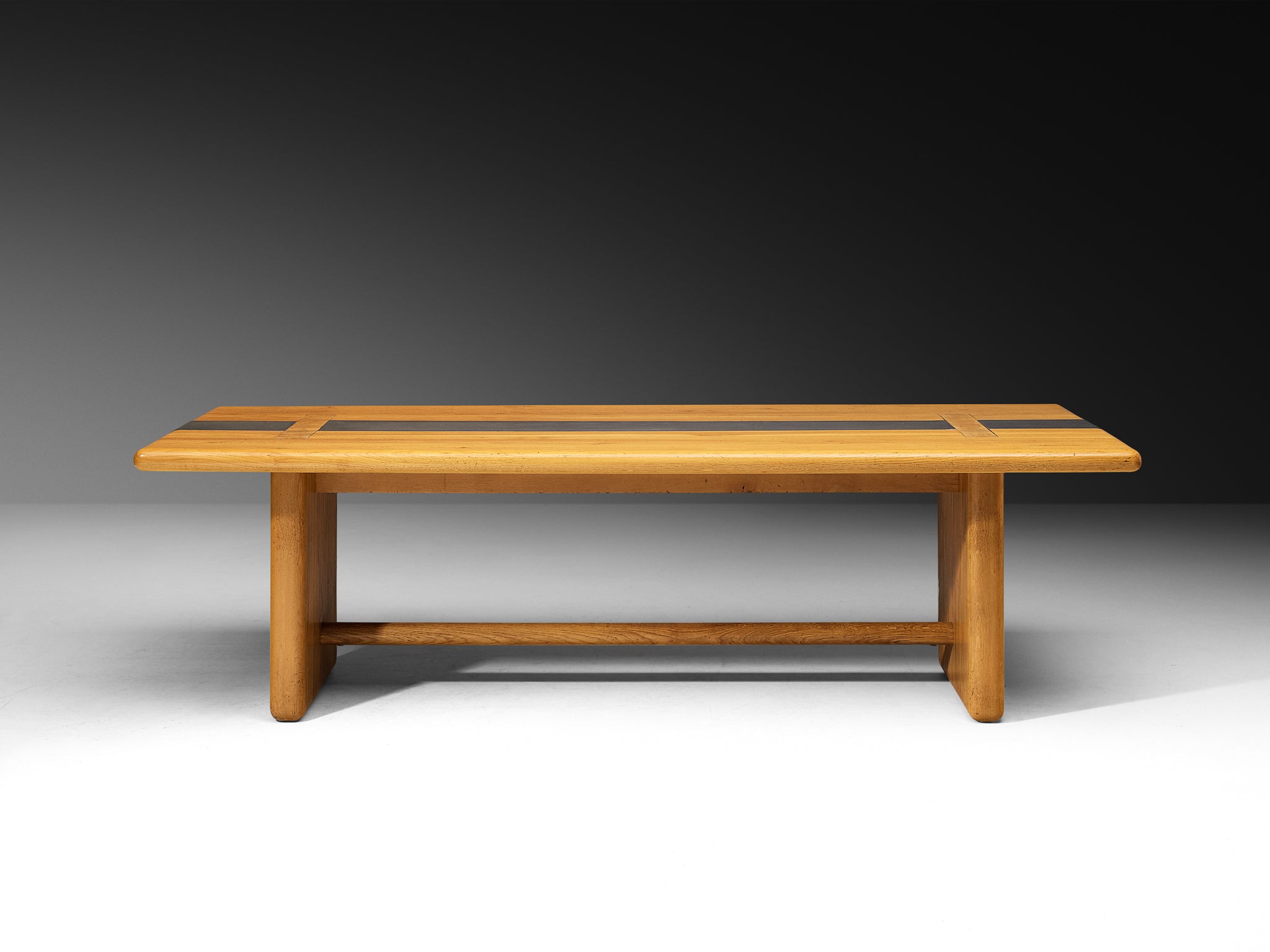Italian Dining Table in Oak with Aluminum Inlays 250cm/98.43in. Tables Morentz