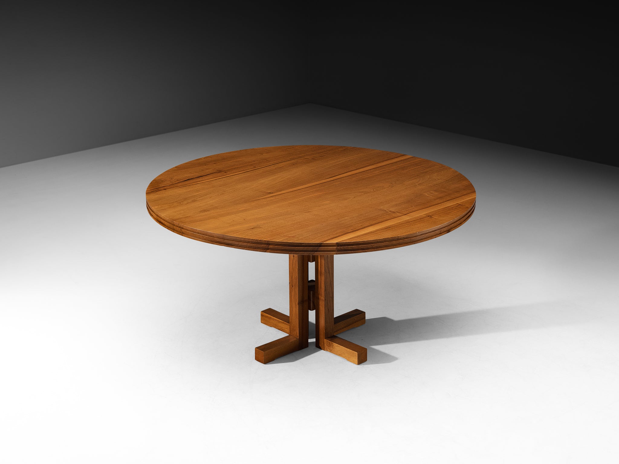 1960s Spanish Architectural Round Walnut Dining Table Tables Morentz