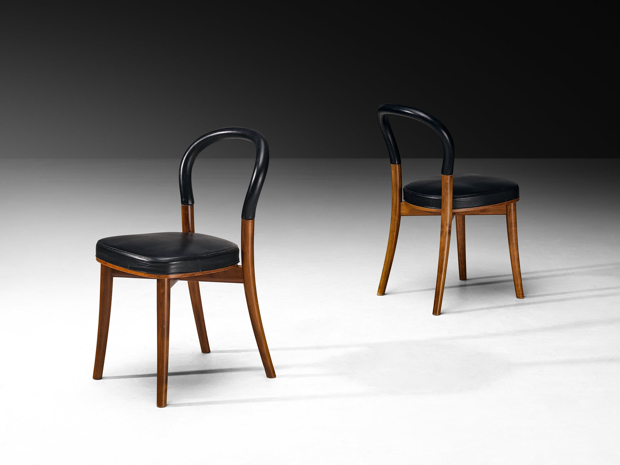 Erik Gunnar Asplund for Cassina Set of Eight 'Göteborg' Dining Chairs in Walnut Seating Morentz