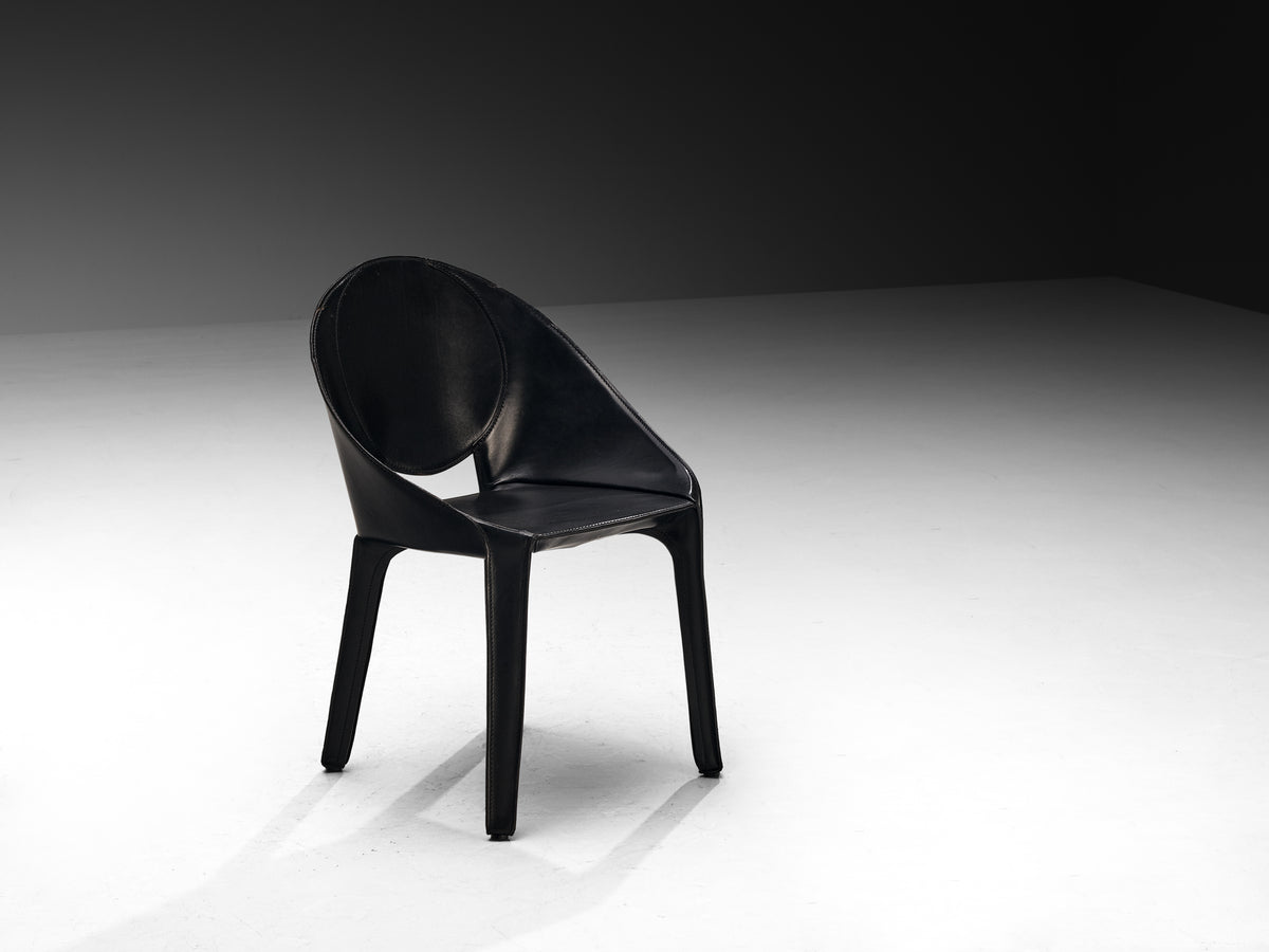 Mario Bellini for Cassina Set of Ten ‘Lira e Liuto’ Dining Chairs in Leather Seating Morentz