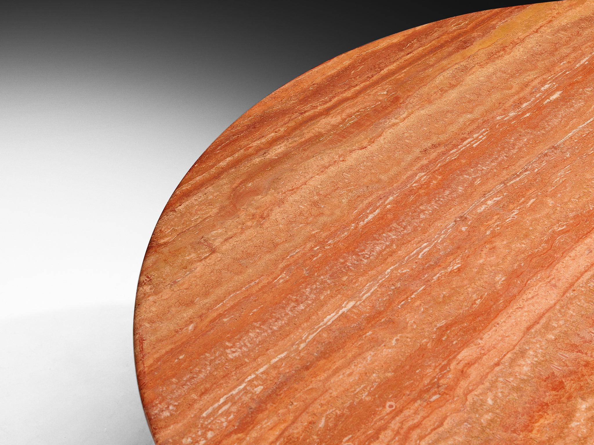Mario Bellini Round 'Il Colonato' Table in Massive Red Persian Travertine 150cm Tables Morentz