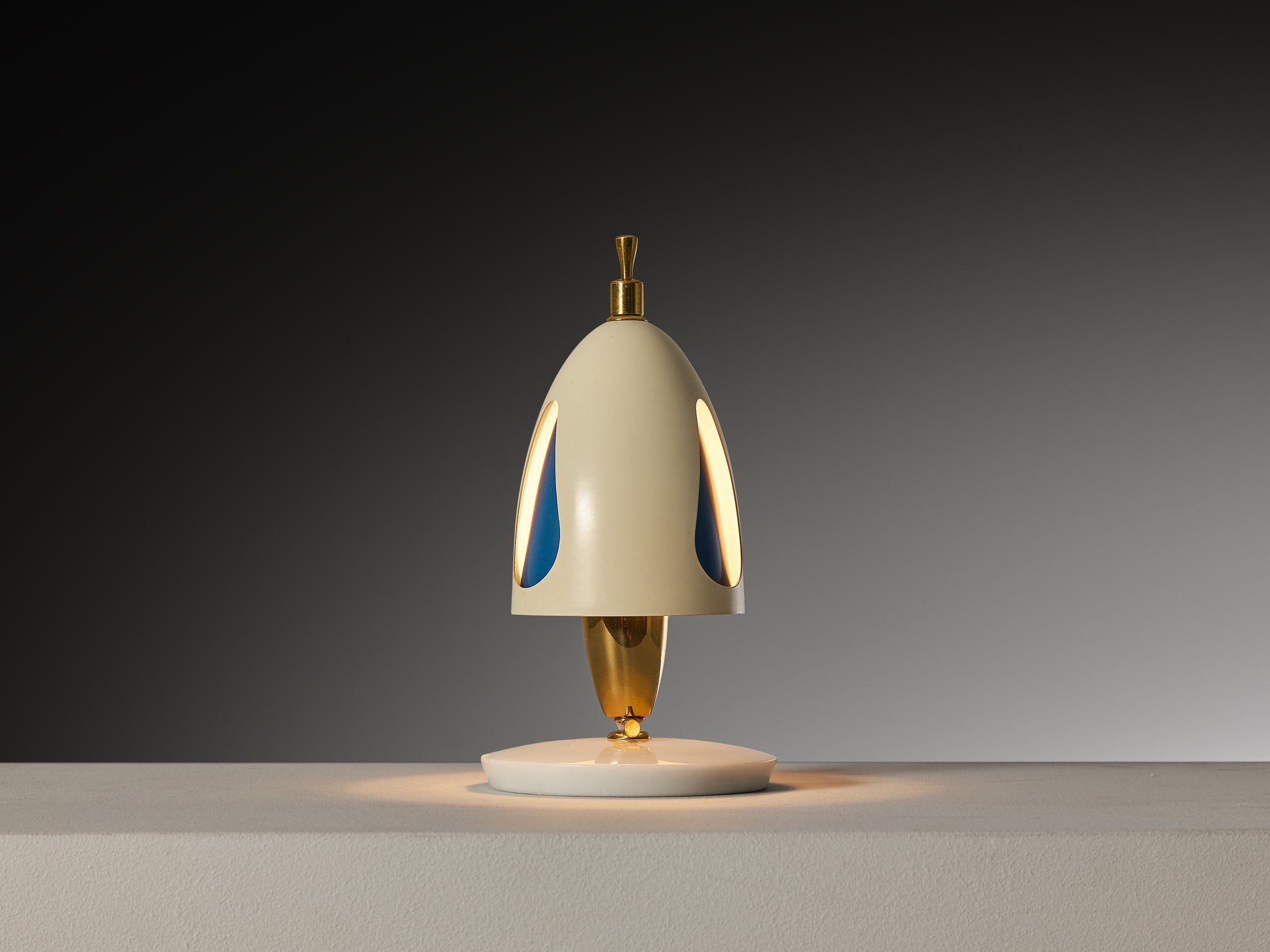 Angelo Lelii for Arredoluce Rare Table Lamp with Rotating Shades Lighting Morentz