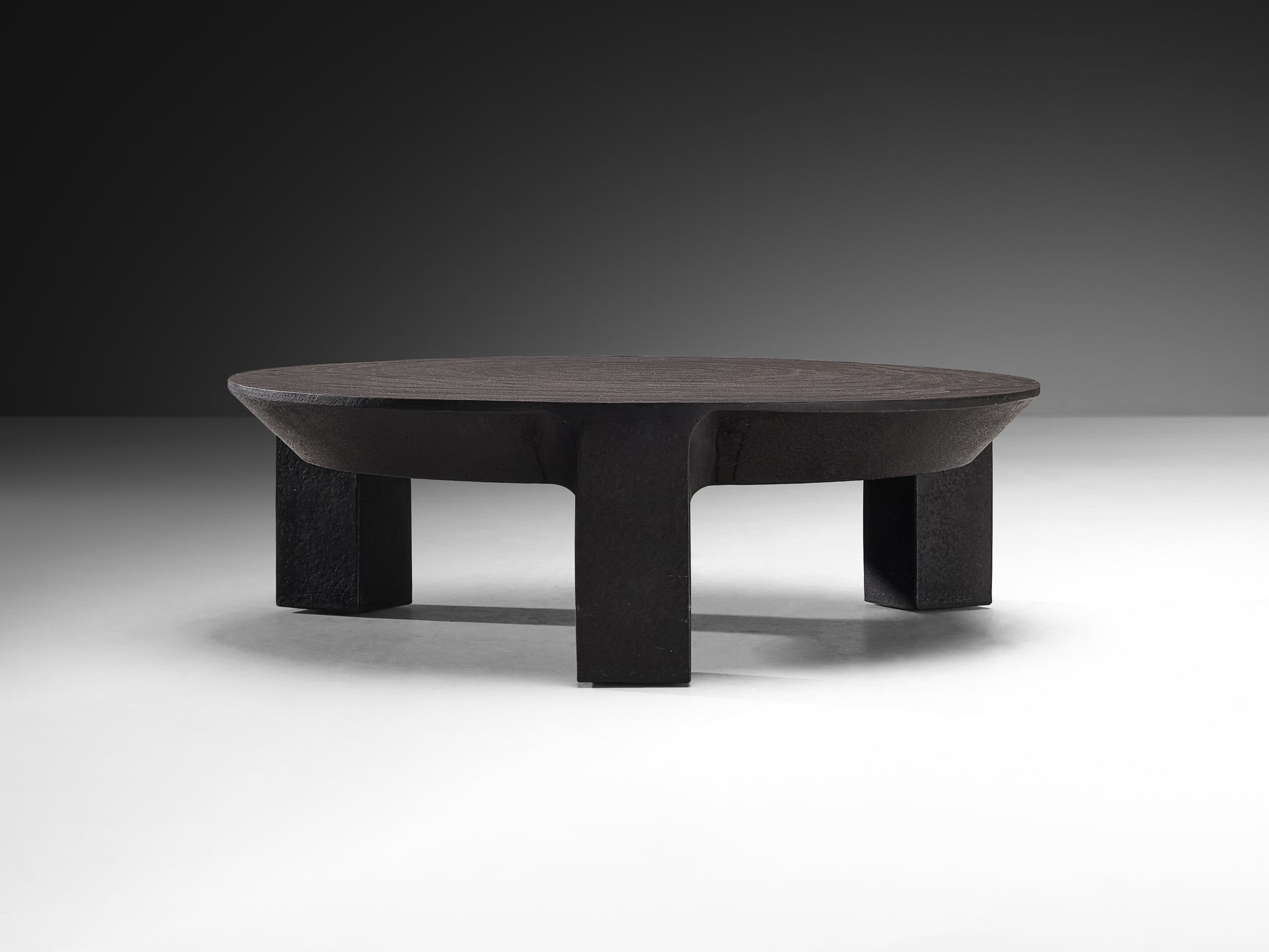 Brutalist Coffee Table in Stone-Look Resin with Organic Relief Top Tables Morentz