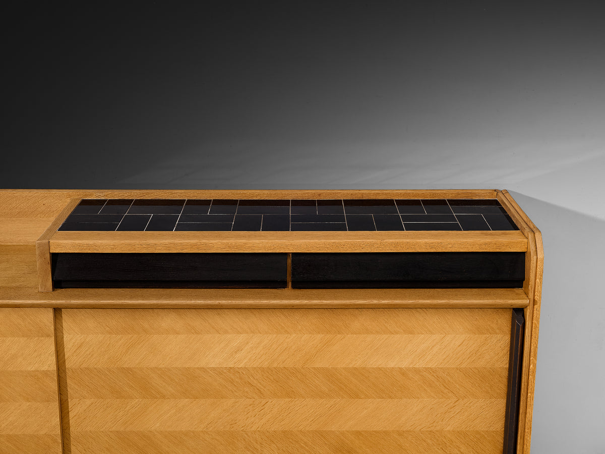 Guillerme & Chambron Sideboard in Solid Oak and Ceramic Case pieces and storage cabinets Morentz