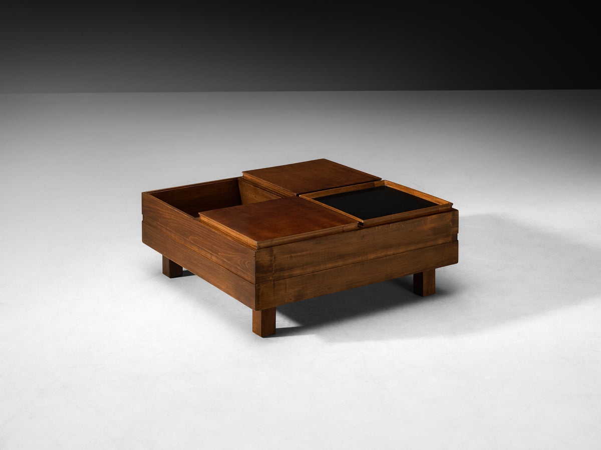 Italian Mid-Century Modern Modular Coffee Table in Wood