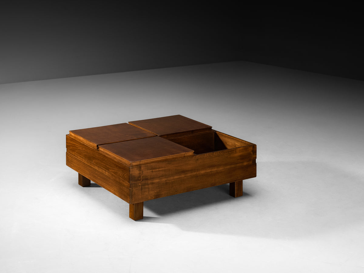 Italian Mid-Century Modern Modular Coffee Table in Wood