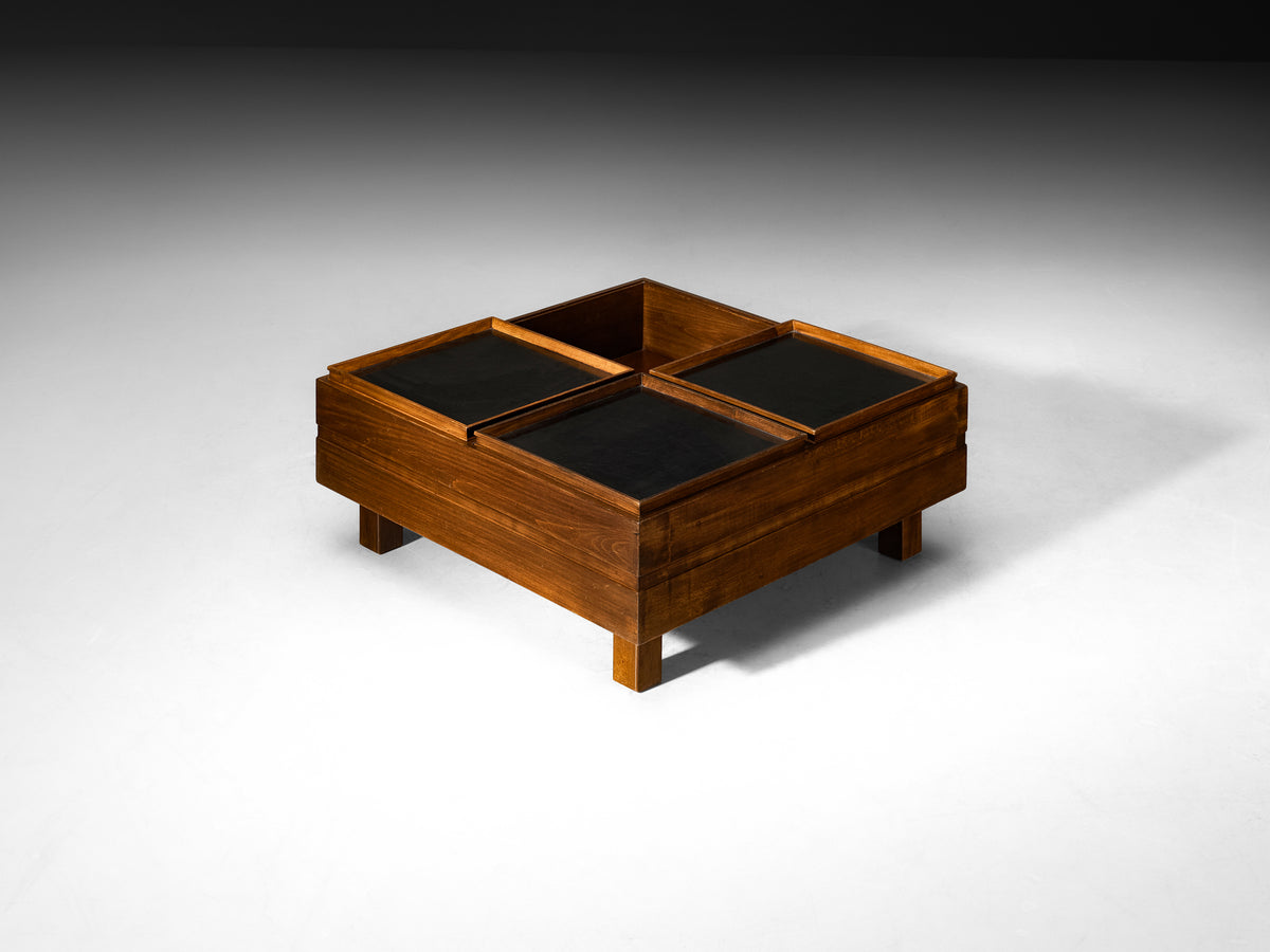 Italian Mid-Century Modern Modular Coffee Table in Wood