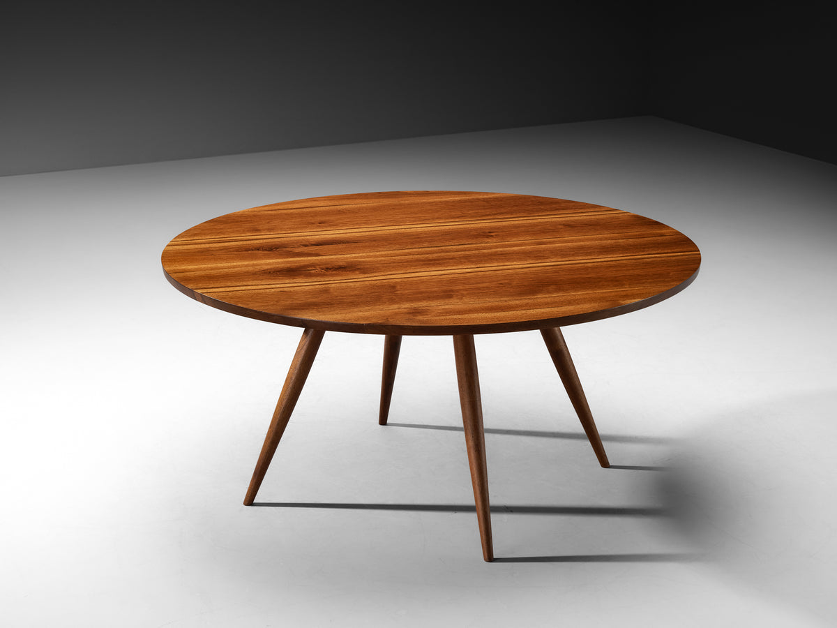 George Nakashima Round Turned-Leg Dining Table in American Black Walnut 152cm Tables Morentz