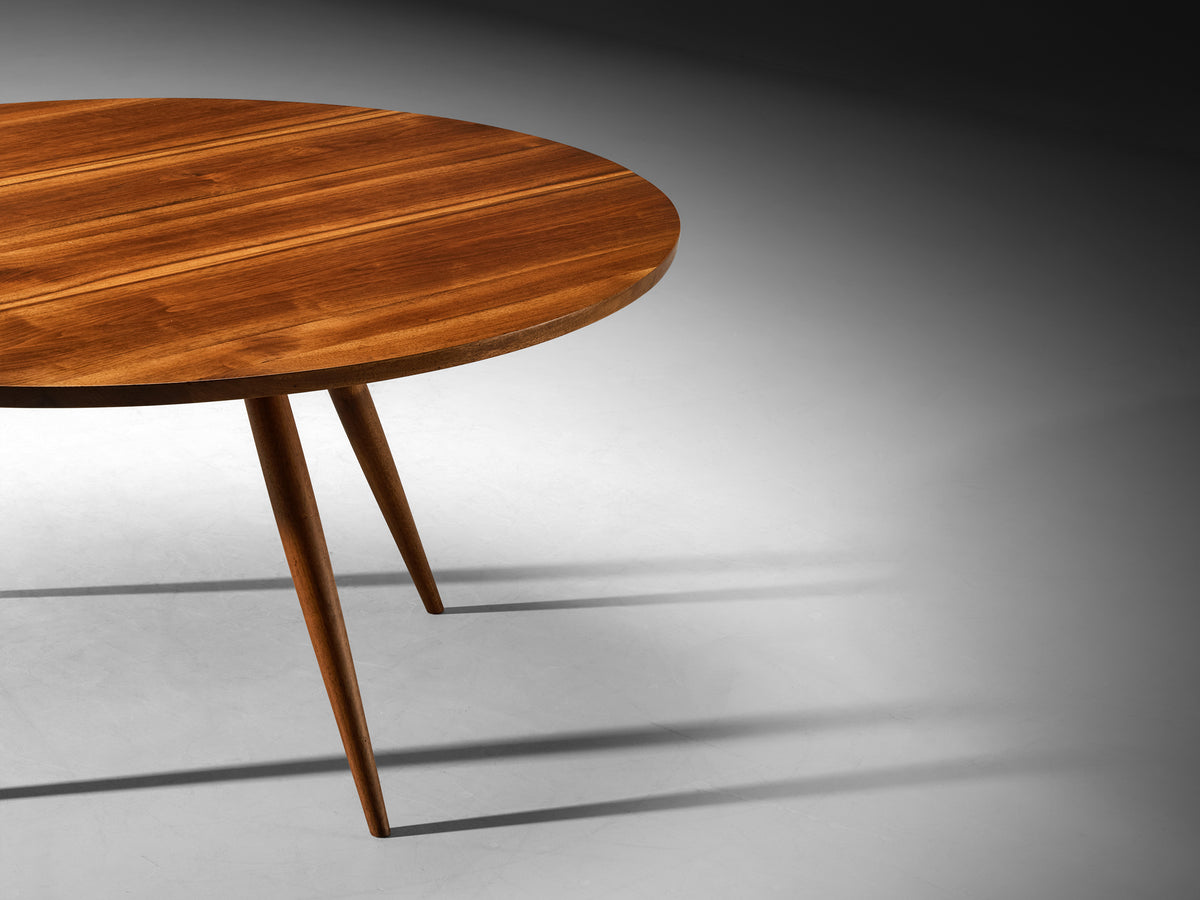 George Nakashima Round Turned-Leg Dining Table in American Black Walnut 152cm Tables Morentz
