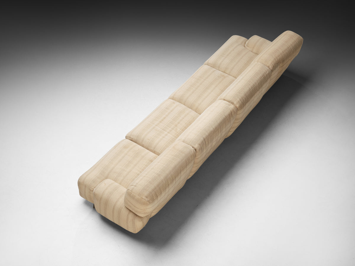 Italian Bulky Low-Slung Modular Sofa Seating Morentz