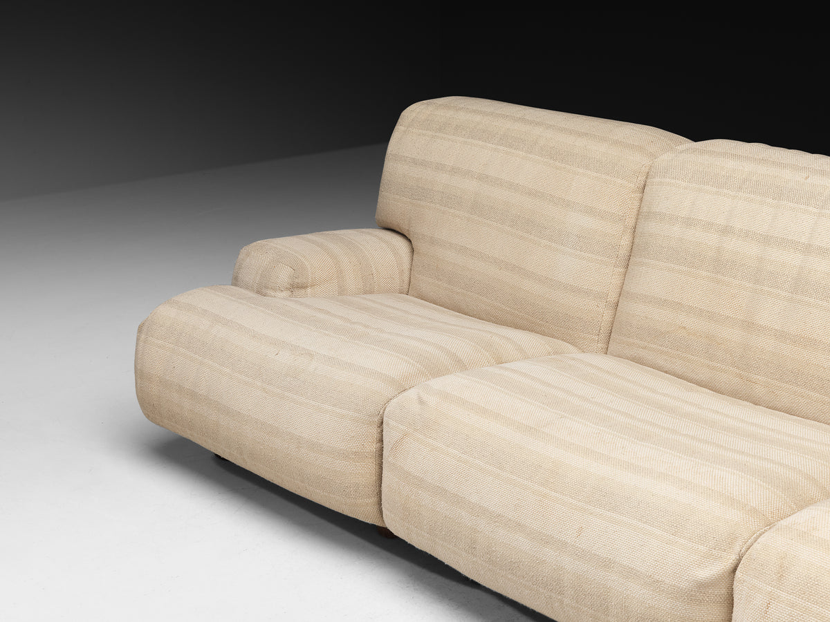Italian Bulky Low-Slung Modular Sofa Seating Morentz