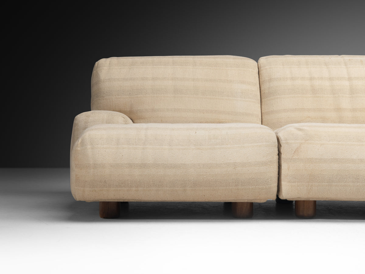 Italian Bulky Low-Slung Modular Sofa Seating Morentz