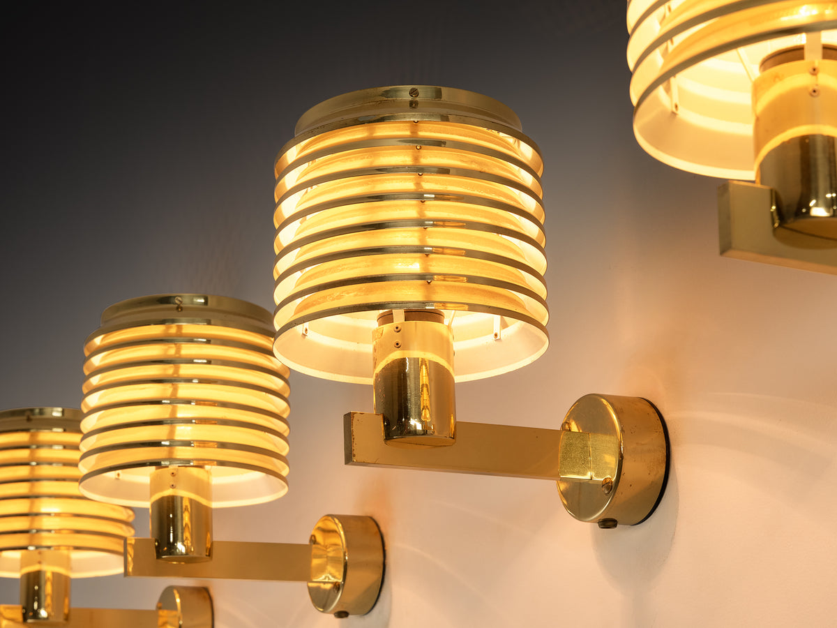 Hans Agne Jakobsson 'V-299' Wall Lamps in Brass
