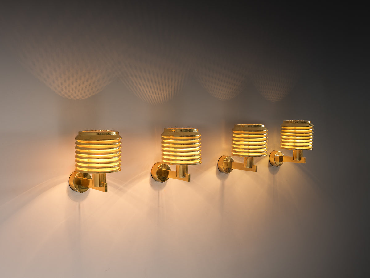 Hans Agne Jakobsson 'V-299' Wall Lamps in Brass
