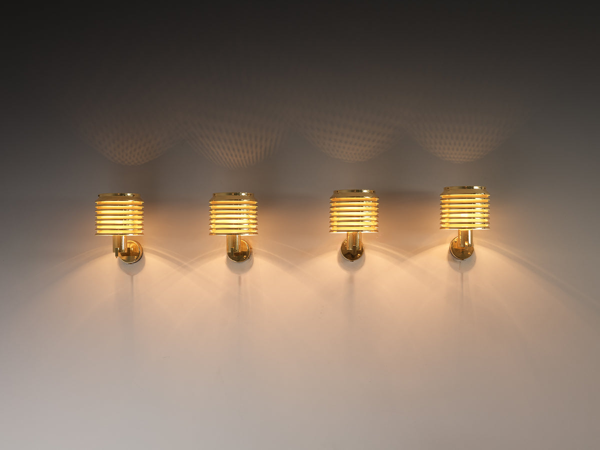 Hans Agne Jakobsson 'V-299' Wall Lamps in Brass