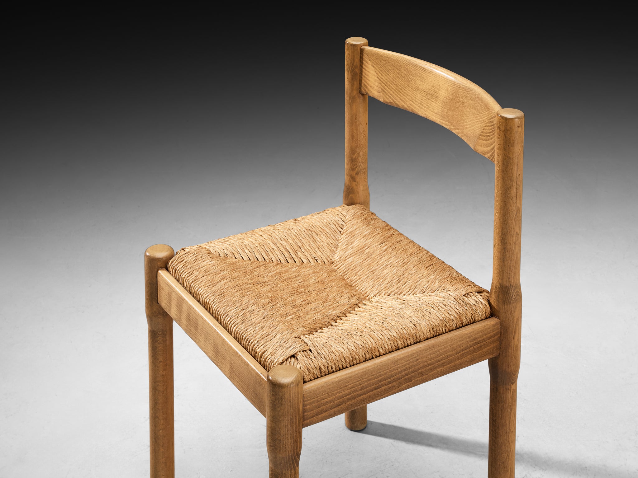 Early Vico Magistretti for Mario Luigi Comi 'Carimate' Dining Chairs in Wood Seating Morentz