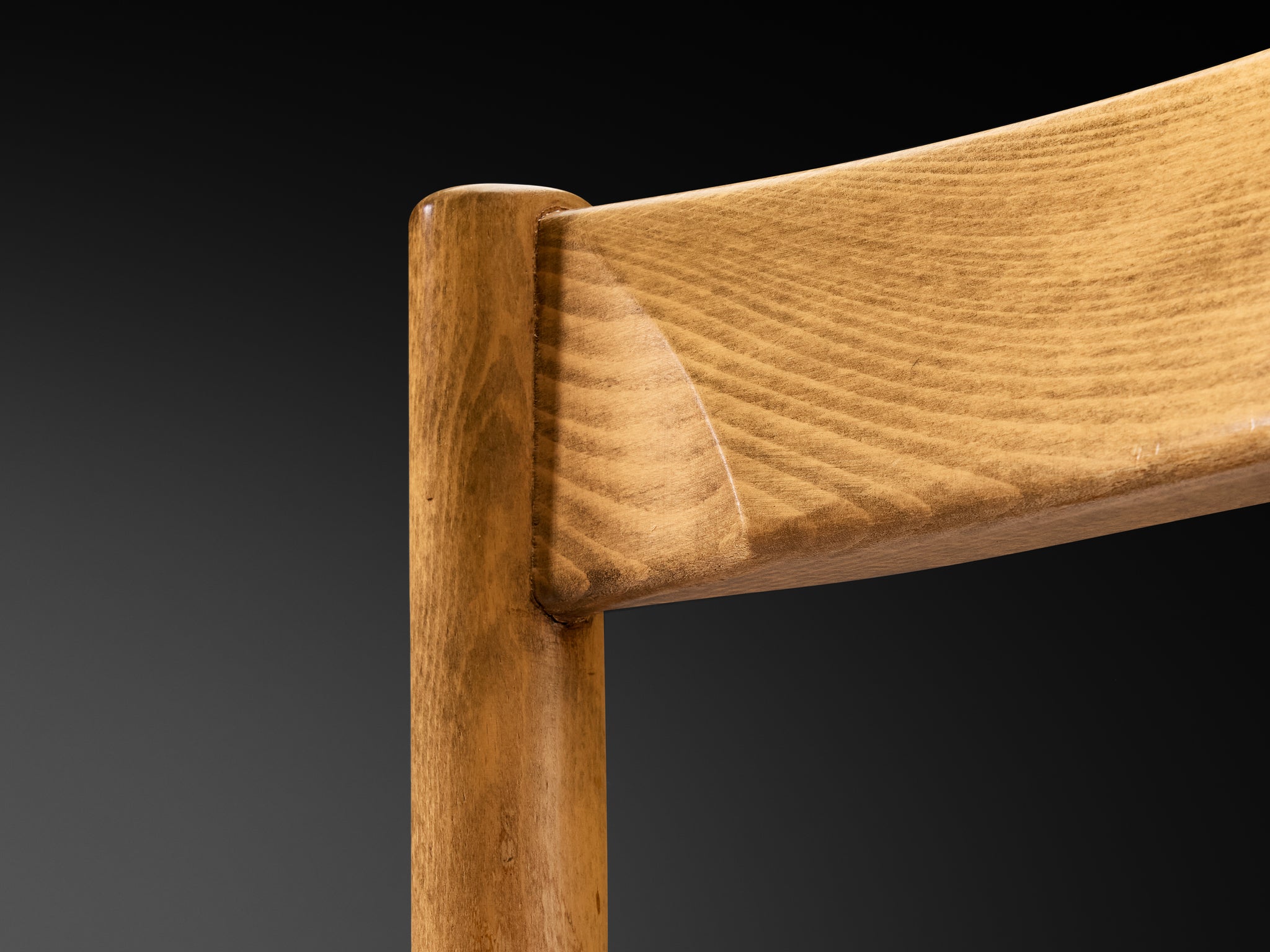 Early Vico Magistretti for Mario Luigi Comi 'Carimate' Dining Chairs in Wood Seating Morentz