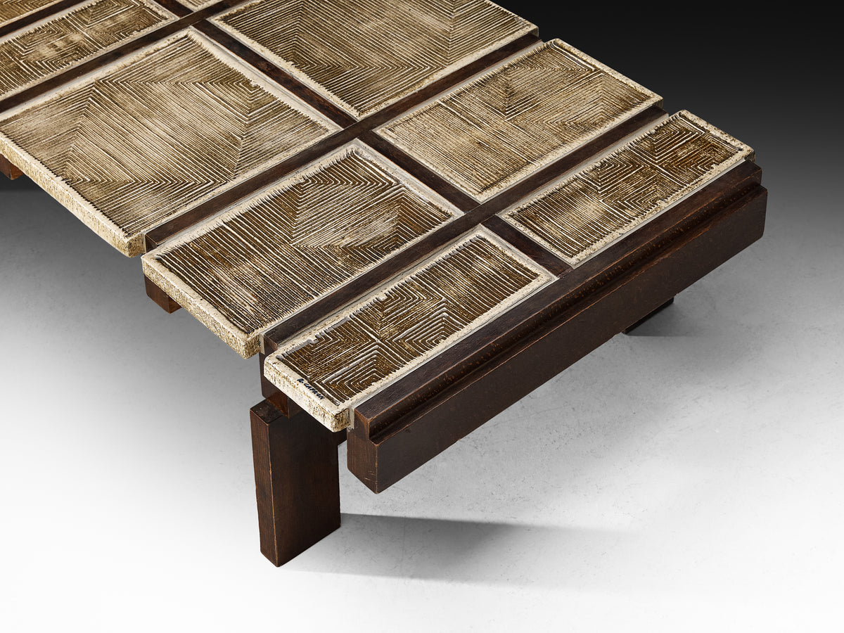 Roger Capron Rare 'Alouette' Coffee Table with Ceramic Tiles Tables Morentz