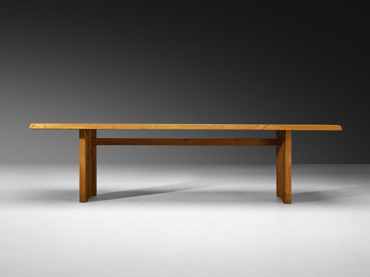 Pierre Chapo Custom Large 'T14' Dining Table in Elm 273.5cm/107in