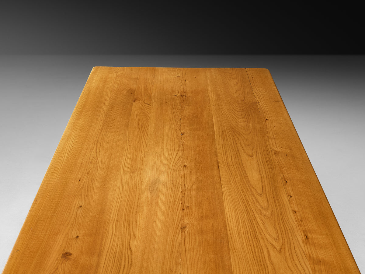 Pierre Chapo Custom Large 'T14' Dining Table in Elm 273.5cm/107in