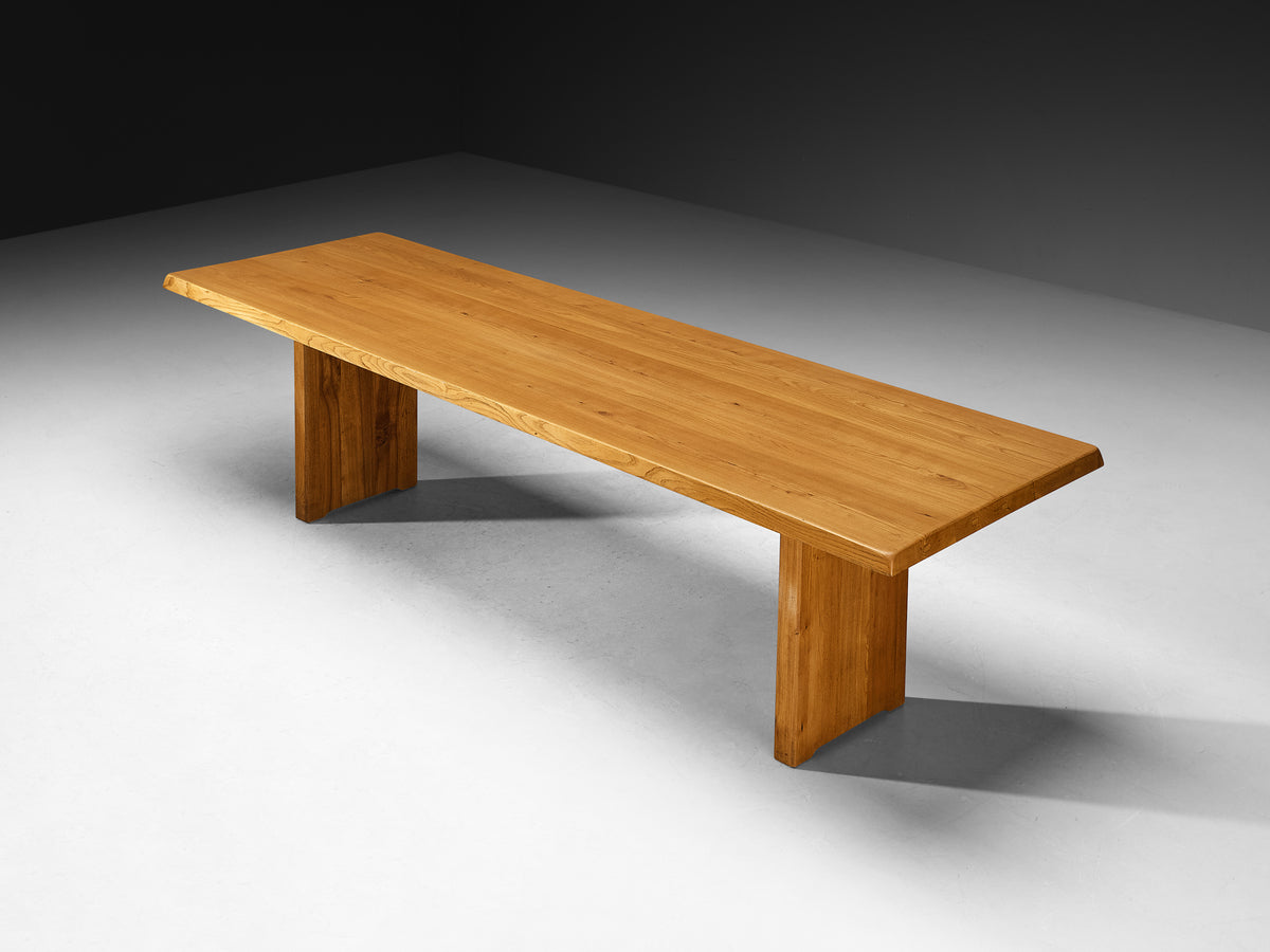 Pierre Chapo Custom Large 'T14' Dining Table in Elm 273.5cm/107in