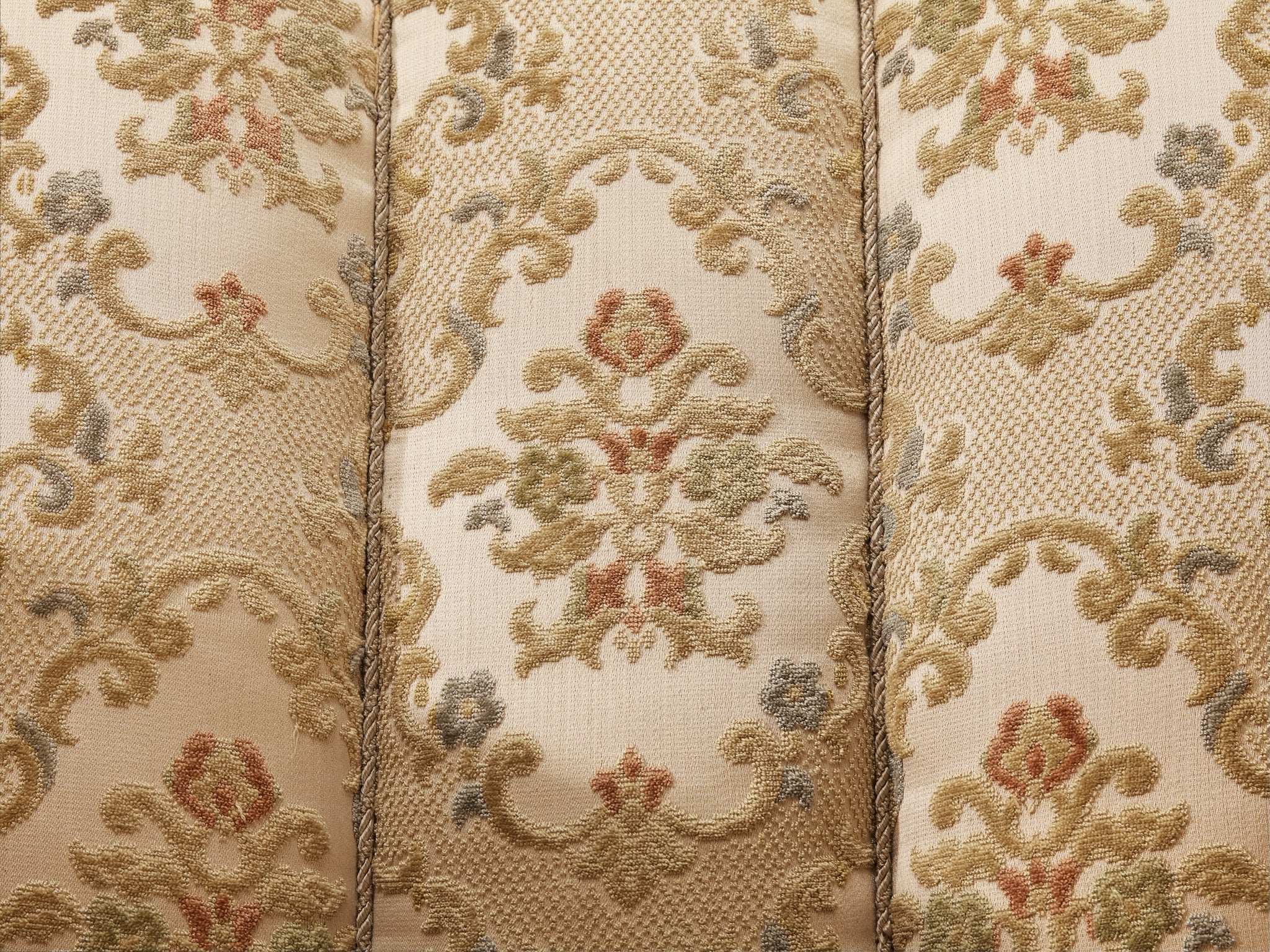 Pair of Mid-Century Lounge Chairs in Beige Floral Upholstery 1940s Seating Morentz