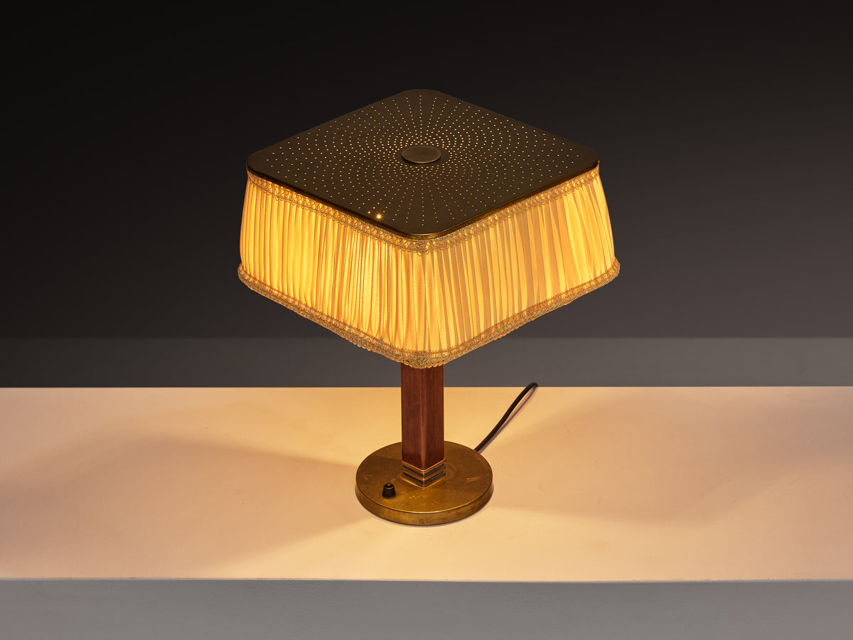 Paavo Tynell for Taito Oy '5066' Table Lamp in Perforated Brass Lighting Morentz