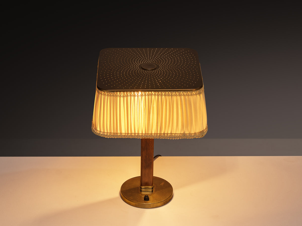 Paavo Tynell for Taito Oy '5066' Table Lamp in Perforated Brass Lighting Morentz