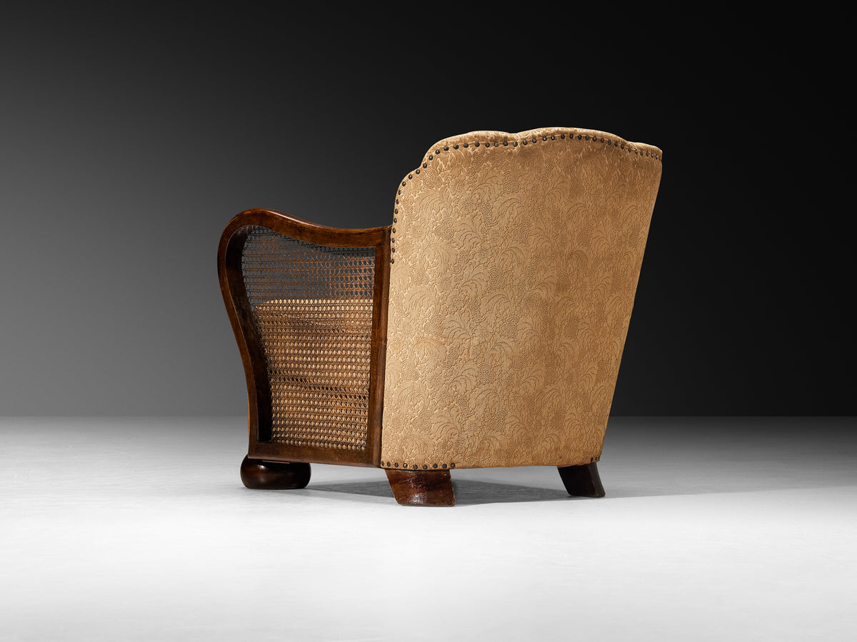 Mid-Century Lounge Chair in Cane and Walnut Seating Morentz