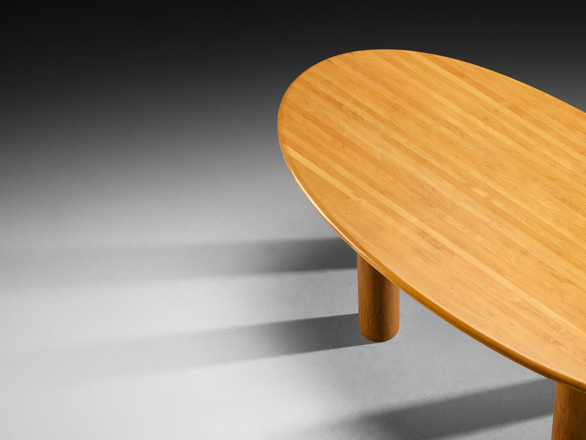 Post-Modern French Oval Dining Table with Cylindrical Legs Tables Morentz