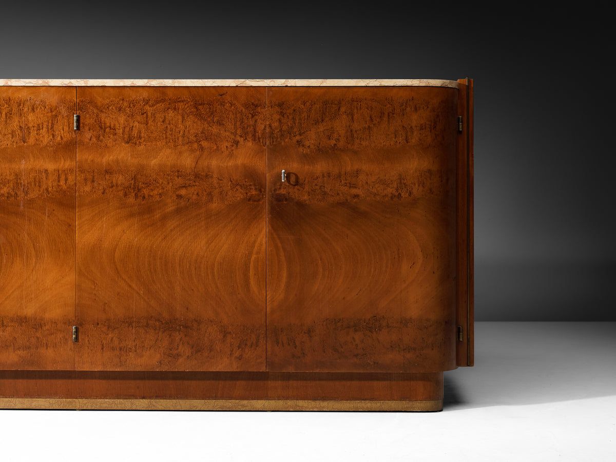 Art Deco Sideboard in Maple and Wood with Marble Top Case pieces and storage cabinets Morentz