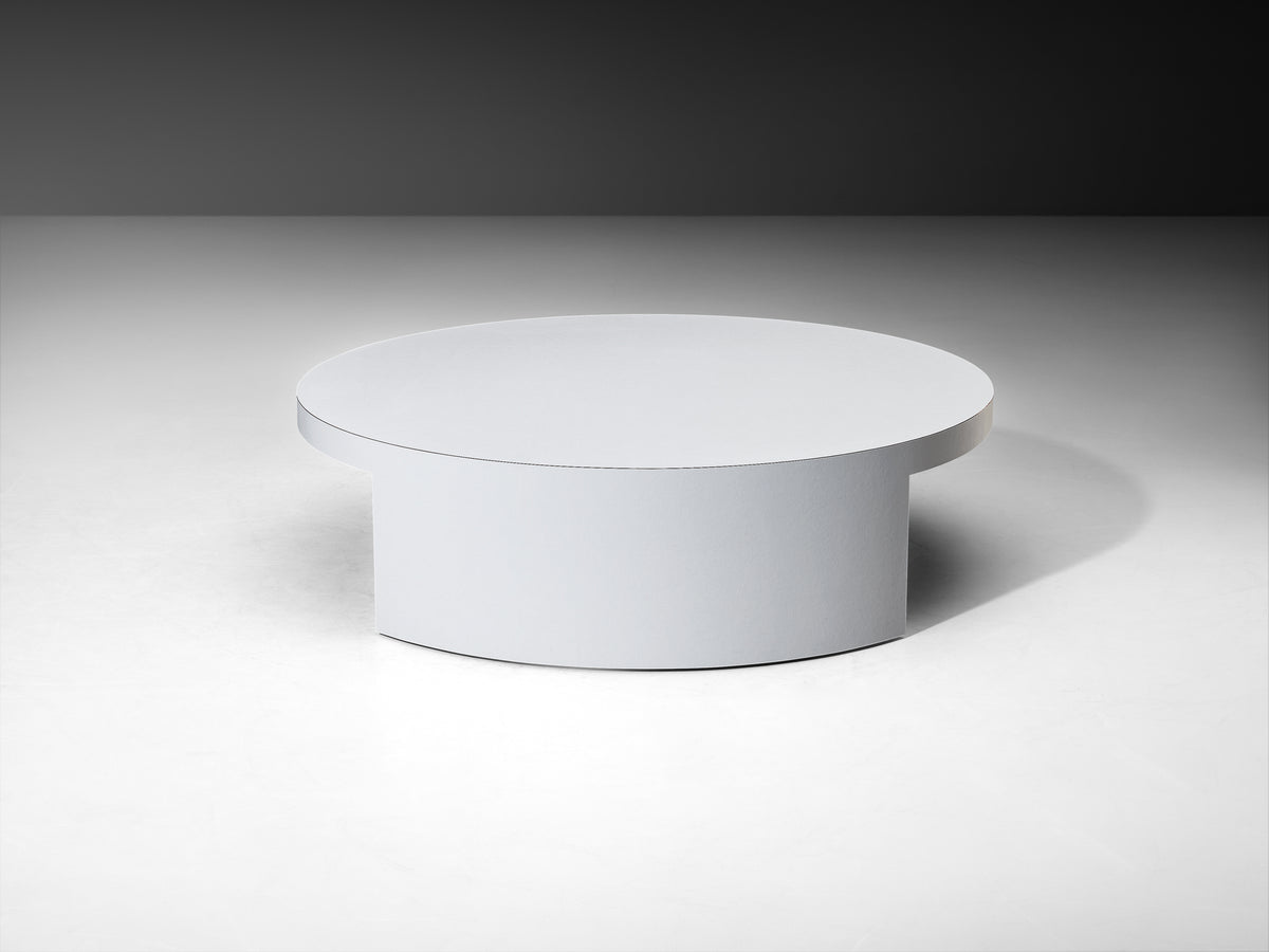 Round Geometric Post-Modern Coffee Table in Laminated Wood Tables Morentz