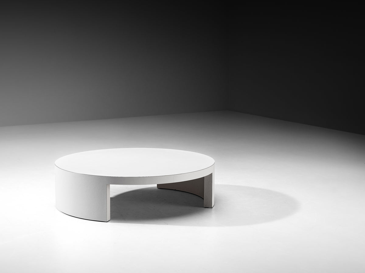 Round Geometric Post-Modern Coffee Table in Laminated Wood Tables Morentz