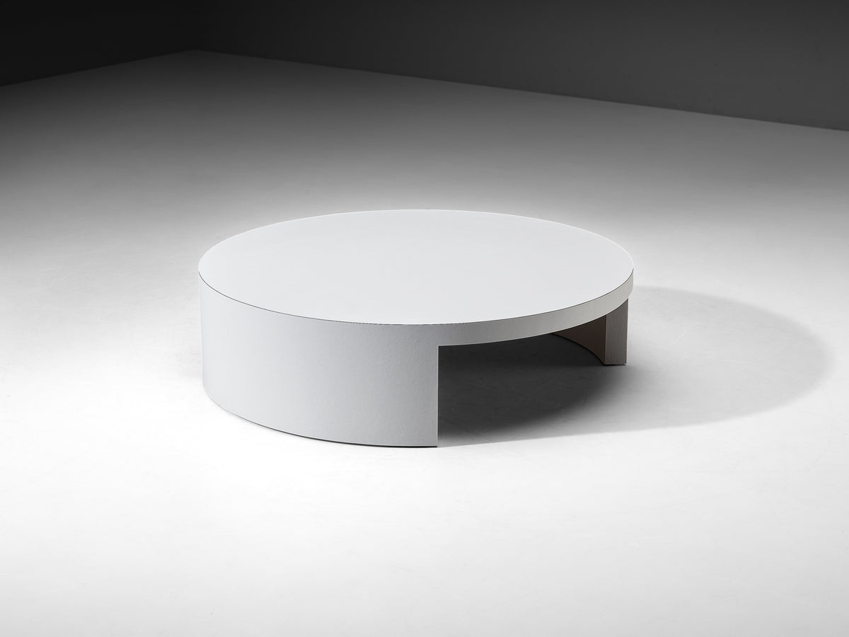 Round Geometric Post-Modern Coffee Table in Laminated Wood Tables Morentz