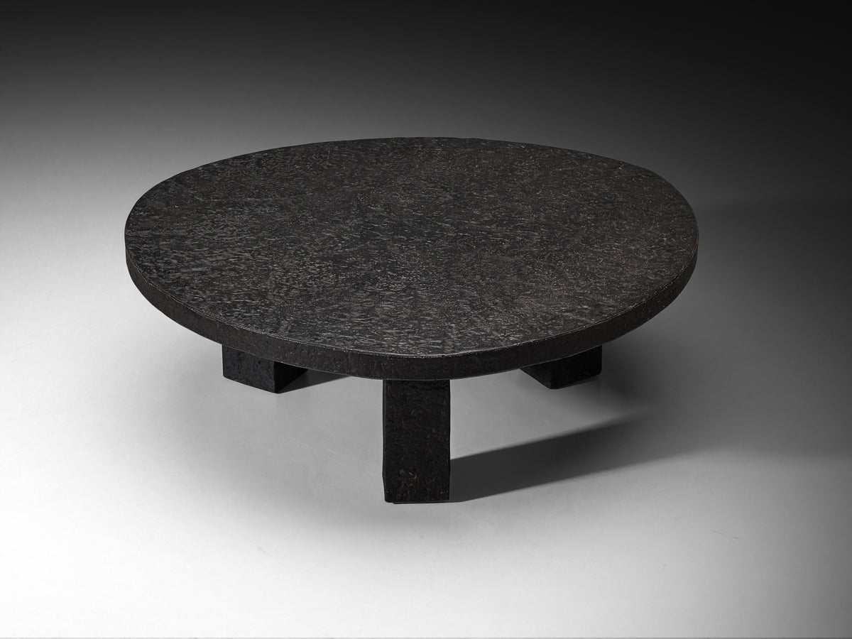 Brutalist Coffee Table in Stone-Look Resin with Organic Relief Top Tables Morentz