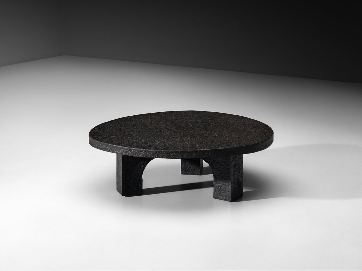 Brutalist Coffee Table in Stone-Look Resin with Organic Relief Top Tables Morentz