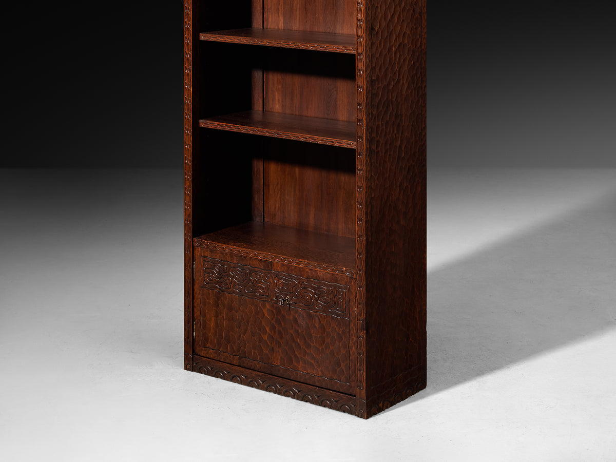 Otto Wretling Bookcase in Carved Pine Case pieces and storage cabinets Morentz