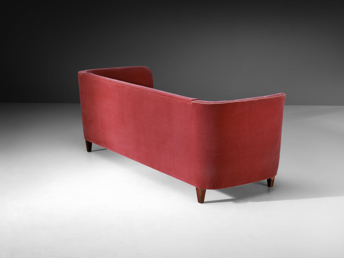 Erik Chambert Scandinavian Modern Sofa in Dusty Rose with Wooden Legs Seating Morentz