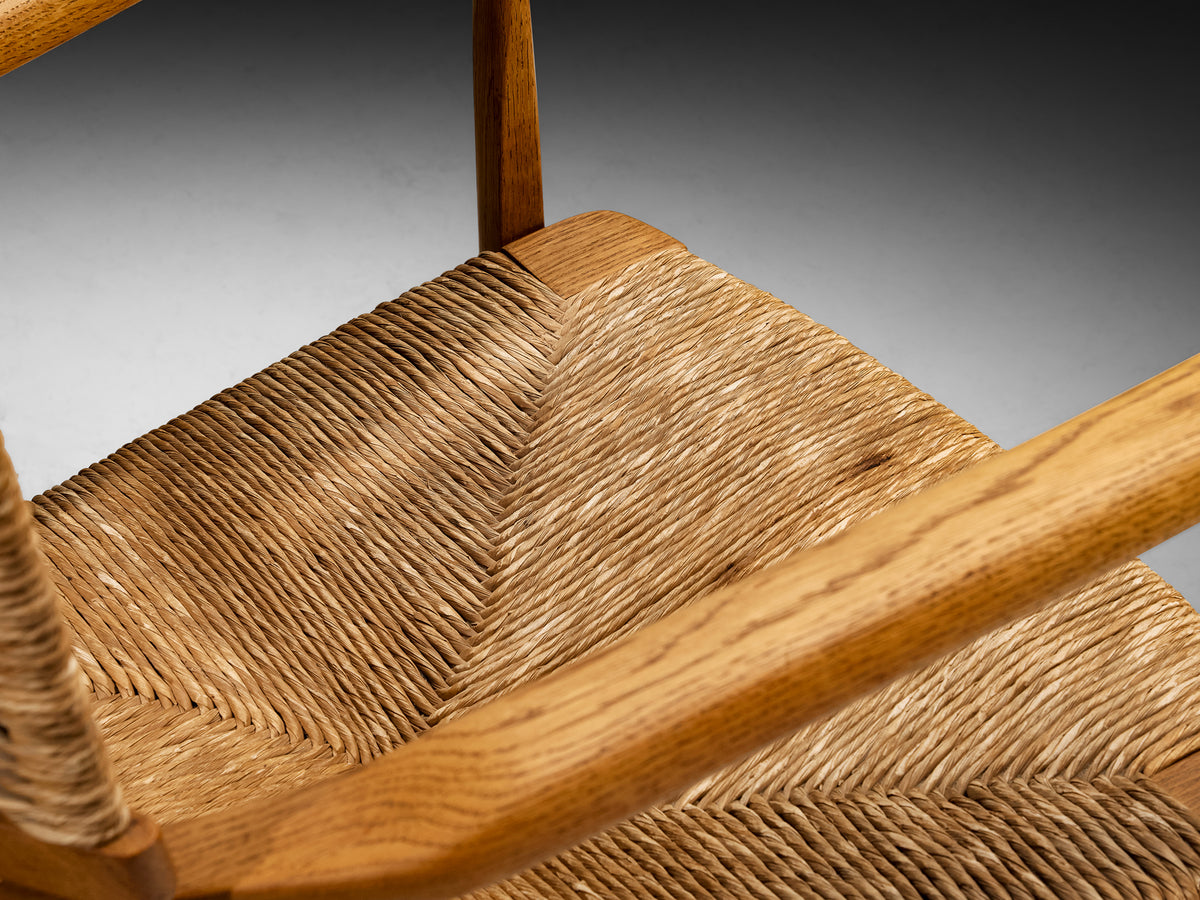 Mart Stam for Pastoe Lounge Chair in Oak and Rush Seating Morentz
