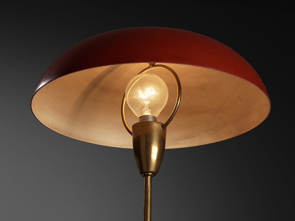 Angelo Lelii for Arredoluce Rare 'Scrittoio' Table Lamp in Brass Lighting Morentz