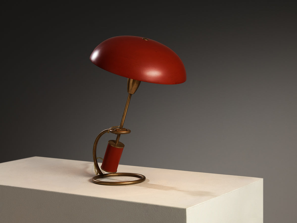 Angelo Lelii for Arredoluce Rare 'Scrittoio' Table Lamp in Brass Lighting Morentz