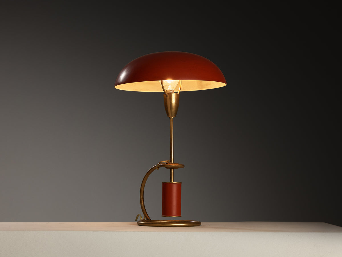 Angelo Lelii for Arredoluce Rare 'Scrittoio' Table Lamp in Brass Lighting Morentz