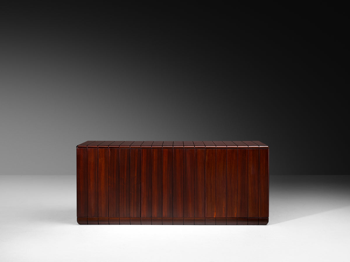 Luciano Frigerio Architectural Sideboard in Dark Padouk Wood Case pieces and storage cabinets Morentz