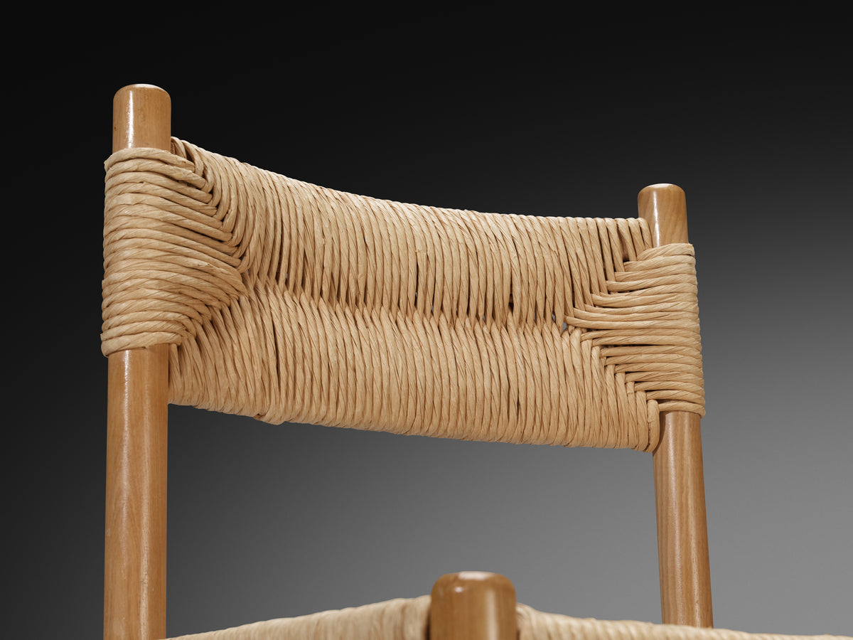 French Set of Six Dining Chairs in Ash and Straw Seating Morentz