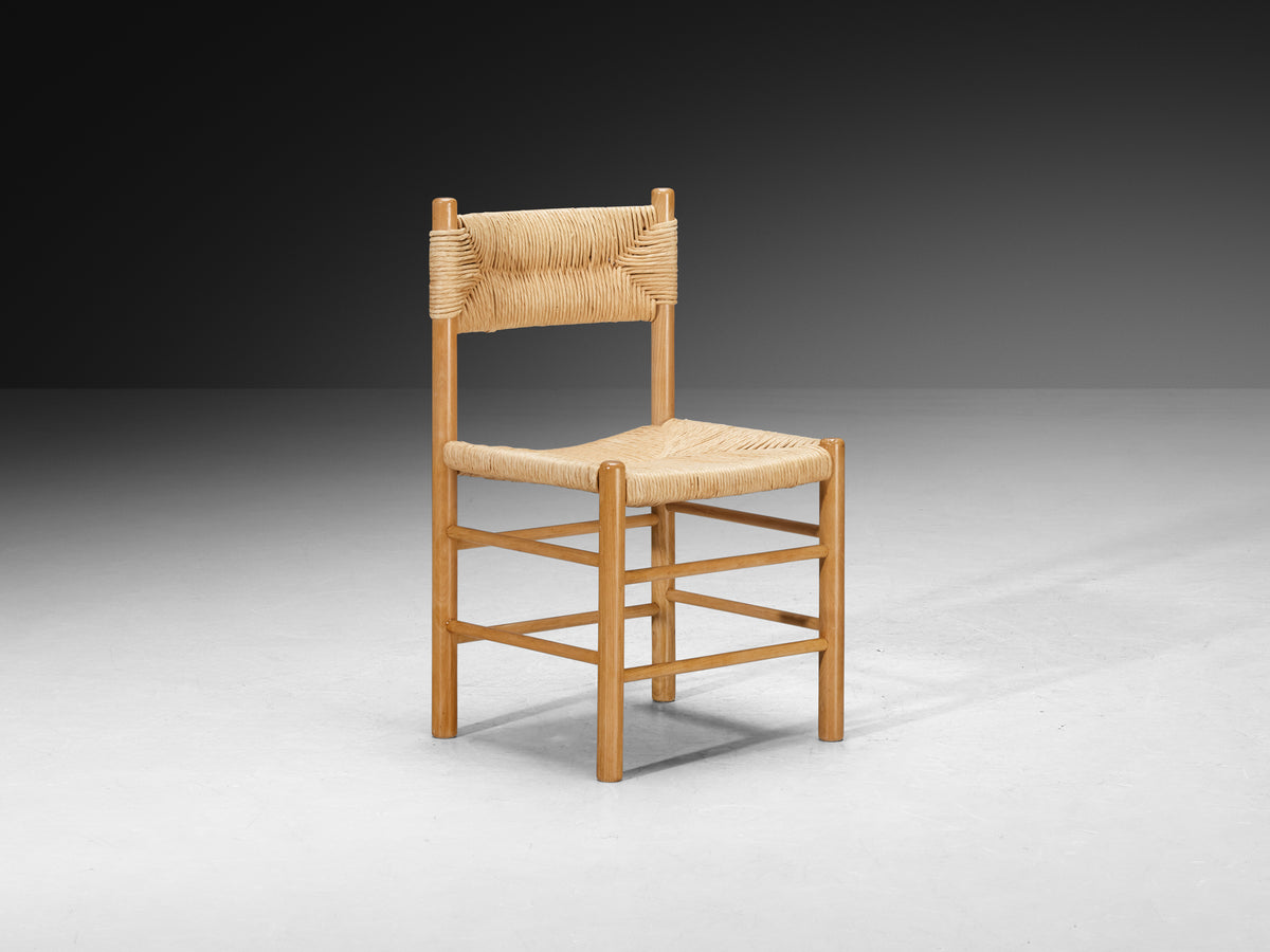 French Set of Six Dining Chairs in Ash and Straw Seating Morentz