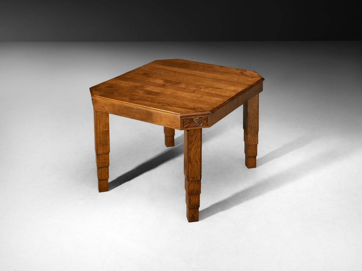 Art Deco French Dining Table with Decorated Corners and Trapezium Shapes Tables Morentz