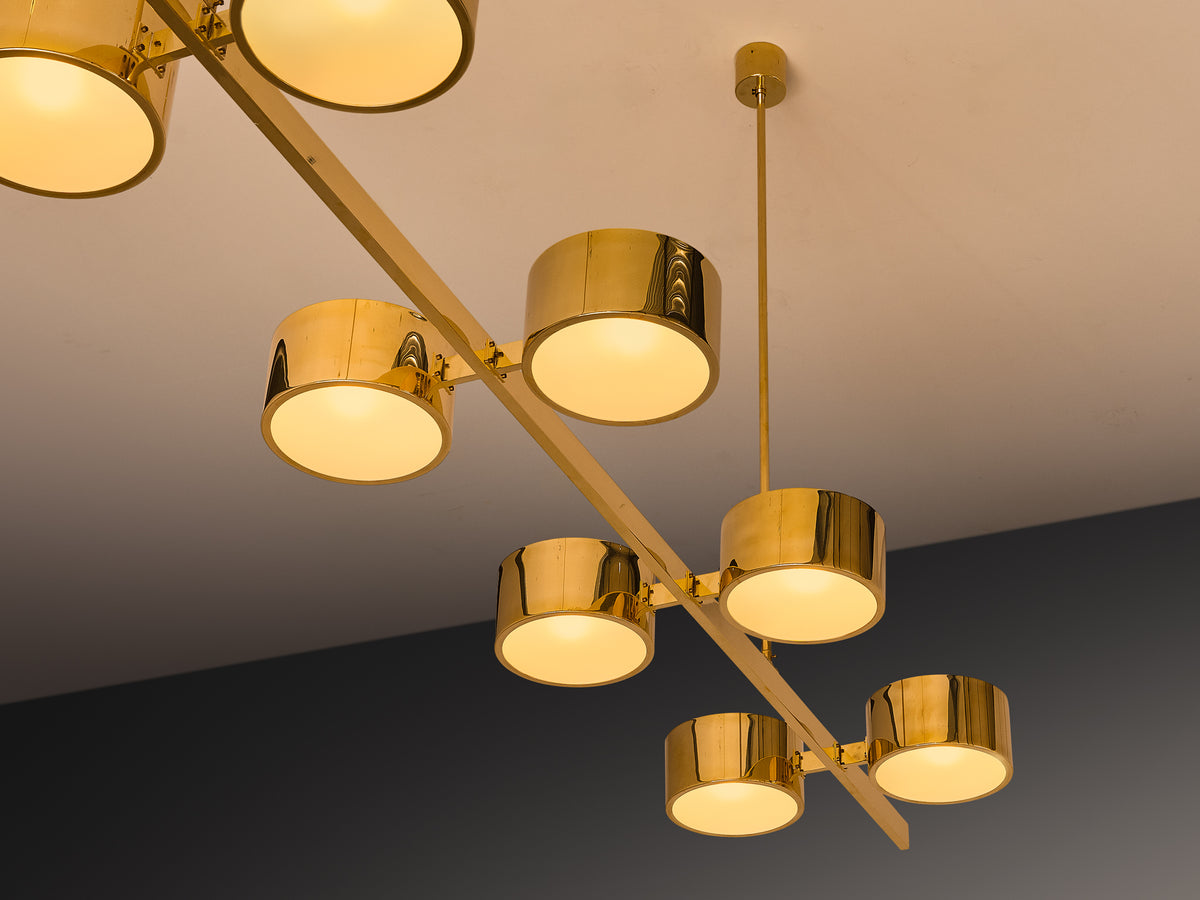 Hans-Agne Jakobsson 'T 261/14' Chandelier in Brass 360cm/141.73in. Lighting Morentz
