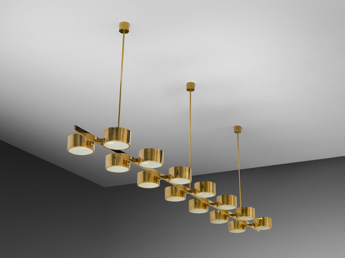 Hans-Agne Jakobsson 'T 261/14' Chandelier in Brass 360cm/141.73in. Lighting Morentz